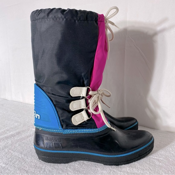 Baffin Shoes - Vintage Baffin Black Pink Blue Winter Boots 11